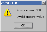 Run-time error 380: Invalid property value