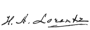 Podpis H. A. Lorentze