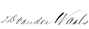 Podpis J. D. van der Waalse
