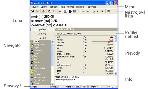 Náhled aplikace conVERTER verze 1.41