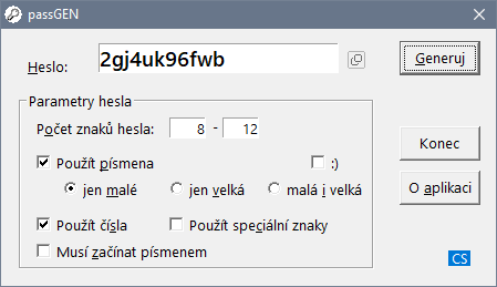 passGEN - náhled aplikace