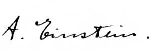 Albert Einstein – podpis